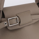 CELINE Big Bag Hand Bag Leather 2way Beige Silver Auth 200379V-17