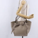 CELINE Big Bag Hand Bag Leather 2way Beige Silver Auth 200379V-24