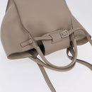 CELINE Big Bag Hand Bag Leather 2way Beige Silver Auth 200379V-6