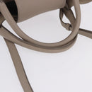 CELINE Big Bag Hand Bag Leather 2way Beige Silver Auth 200379V-7