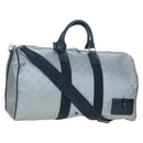 LOUIS VUITTON Satellite Keepall Bandouliere 50 Bag Silver M44170 LV Auth 200382V-1