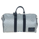LOUIS VUITTON Satellite Keepall Bandouliere 50 Bag Silver M44170 LV Auth 200382V-13