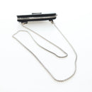 PRADA Chain Shoulder Pouch Leather Black Silver Auth 200384V-7