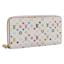LOUIS VUITTON Monogram Multicolor Zippy Wallet White M60241 LV Auth 200392-1