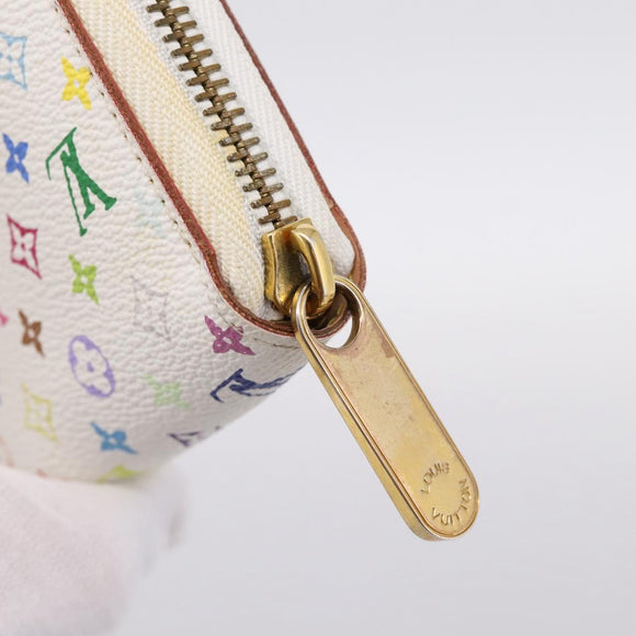 LOUIS VUITTON Monogram Multicolor Zippy Wallet White M60241 LV Auth 200392