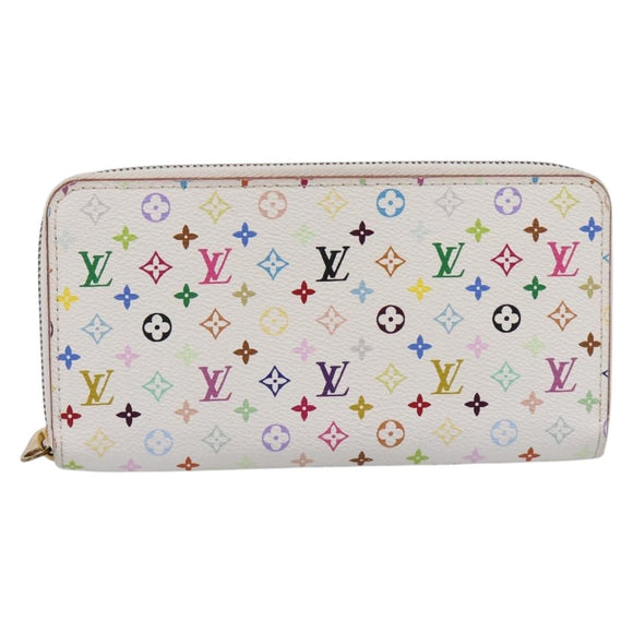 LOUIS VUITTON Monogram Multicolor Zippy Wallet White M60241 LV Auth 200392