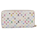 LOUIS VUITTON Monogram Multicolor Zippy Wallet White M60241 LV Auth 200392-2