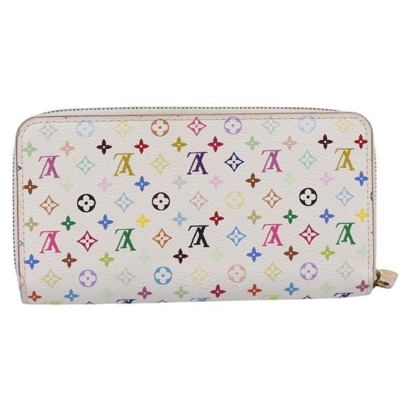 LOUIS VUITTON Monogram Multicolor Zippy Wallet White M60241 LV Auth 200392