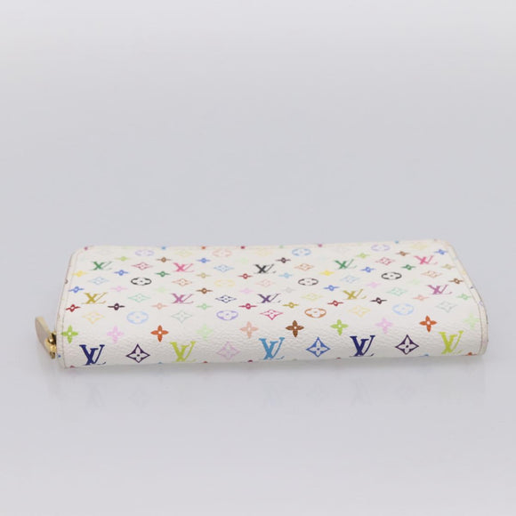 LOUIS VUITTON Monogram Multicolor Zippy Wallet White M60241 LV Auth 200392