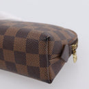 LOUIS VUITTON Damier Ebene Pochette Cosmetic PM Pouch N47516 LV Auth 200393-15