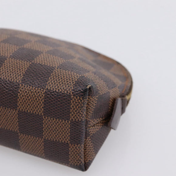 LOUIS VUITTON Damier Ebene Pochette Cosmetic PM Pouch N47516 LV Auth 200393