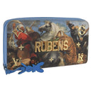 LOUIS VUITTON Rubens Tiger Hunting Zippy Wallet Light Blue M64603 Auth 200400M-1