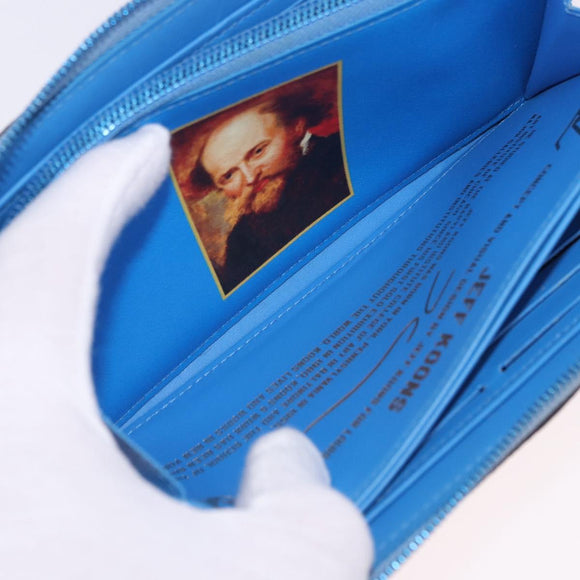 LOUIS VUITTON Rubens Tiger Hunting Zippy Wallet Light Blue M64603 Auth 200400M