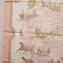 HERMES Carre 90 Scarf Silk ""Traineaux et Glissades"" Pink White Auth 200402M-17