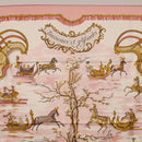 HERMES Carre 90 Scarf Silk ""Traineaux et Glissades"" Pink White Auth 200402M-3