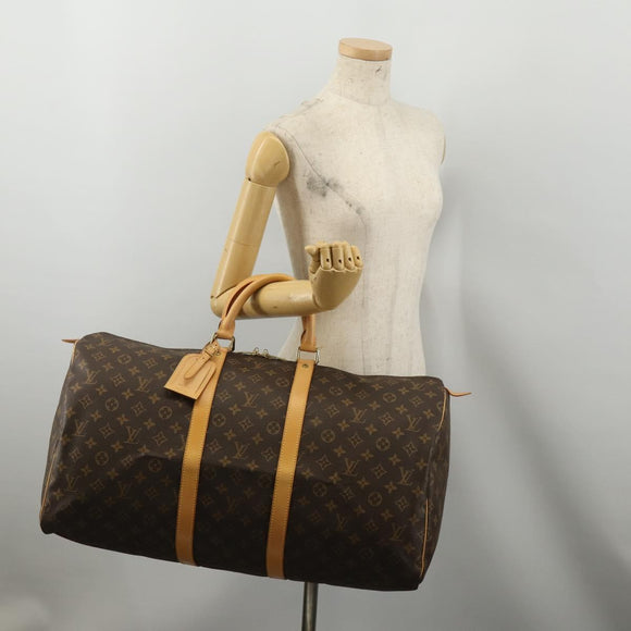 LOUIS VUITTON Monogram Keepall 55 Boston Bag M41424 LV Auth 200410SAV
