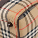 Burberrys Nova Check Boston Bag Canvas Beige Gold Auth 200426V-14