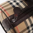 Burberrys Nova Check Boston Bag Canvas Beige Gold Auth 200426V-11