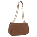 SAINT LAURENT Jamie Shoulder Bag Leather Brown Gold Auth 200430M-1