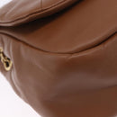 SAINT LAURENT Jamie Shoulder Bag Leather Brown Gold Auth 200430M-10
