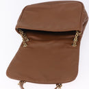 SAINT LAURENT Jamie Shoulder Bag Leather Brown Gold Auth 200430M-15