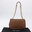 SAINT LAURENT Jamie Shoulder Bag Leather Brown Gold Auth 200430M-26