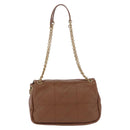 SAINT LAURENT Jamie Shoulder Bag Leather Brown Gold Auth 200430M-3
