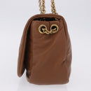 SAINT LAURENT Jamie Shoulder Bag Leather Brown Gold Auth 200430M-4