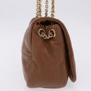SAINT LAURENT Jamie Shoulder Bag Leather Brown Gold Auth 200430M-5