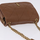 SAINT LAURENT Jamie Shoulder Bag Leather Brown Gold Auth 200430M-6