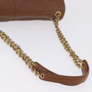 SAINT LAURENT Jamie Shoulder Bag Leather Brown Gold Auth 200430M-7
