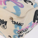 CHANEL New Travel Line Tote Bag Canvas Hawaii Limited White Silver Auth 200431A-12