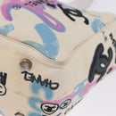 CHANEL New Travel Line Tote Bag Canvas Hawaii Limited White Silver Auth 200431A-14