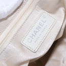 CHANEL New Travel Line Tote Bag Canvas Hawaii Limited White Silver Auth 200431A-15