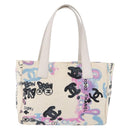 CHANEL New Travel Line Tote Bag Canvas Hawaii Limited White Silver Auth 200431A-2