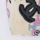CHANEL New Travel Line Tote Bag Canvas Hawaii Limited White Silver Auth 200431A-5