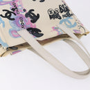 CHANEL New Travel Line Tote Bag Canvas Hawaii Limited White Silver Auth 200431A-7