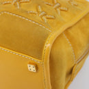 LOEWE Amazona 28 Hand Bag Suede Yellow Gold Auth 200433V-9
