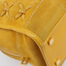 LOEWE Amazona 28 Hand Bag Suede Yellow Gold Auth 200433V-14