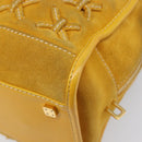 LOEWE Amazona 28 Hand Bag Suede Yellow Gold Auth 200433V-15