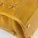LOEWE Amazona 28 Hand Bag Suede Yellow Gold Auth 200433V-16