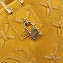 LOEWE Amazona 28 Hand Bag Suede Yellow Gold Auth 200433V-17