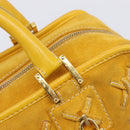 LOEWE Amazona 28 Hand Bag Suede Yellow Gold Auth 200433V-18