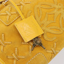 LOEWE Amazona 28 Hand Bag Suede Yellow Gold Auth 200433V-10