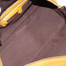 LOEWE Amazona 28 Hand Bag Suede Yellow Gold Auth 200433V-11