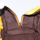 LOEWE Amazona 28 Hand Bag Suede Yellow Gold Auth 200433V-21