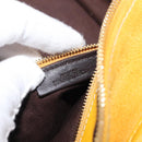 LOEWE Amazona 28 Hand Bag Suede Yellow Gold Auth 200433V-12