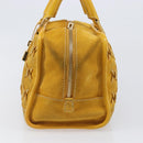 LOEWE Amazona 28 Hand Bag Suede Yellow Gold Auth 200433V-3