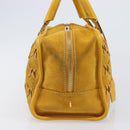 LOEWE Amazona 28 Hand Bag Suede Yellow Gold Auth 200433V-4