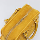 LOEWE Amazona 28 Hand Bag Suede Yellow Gold Auth 200433V-6